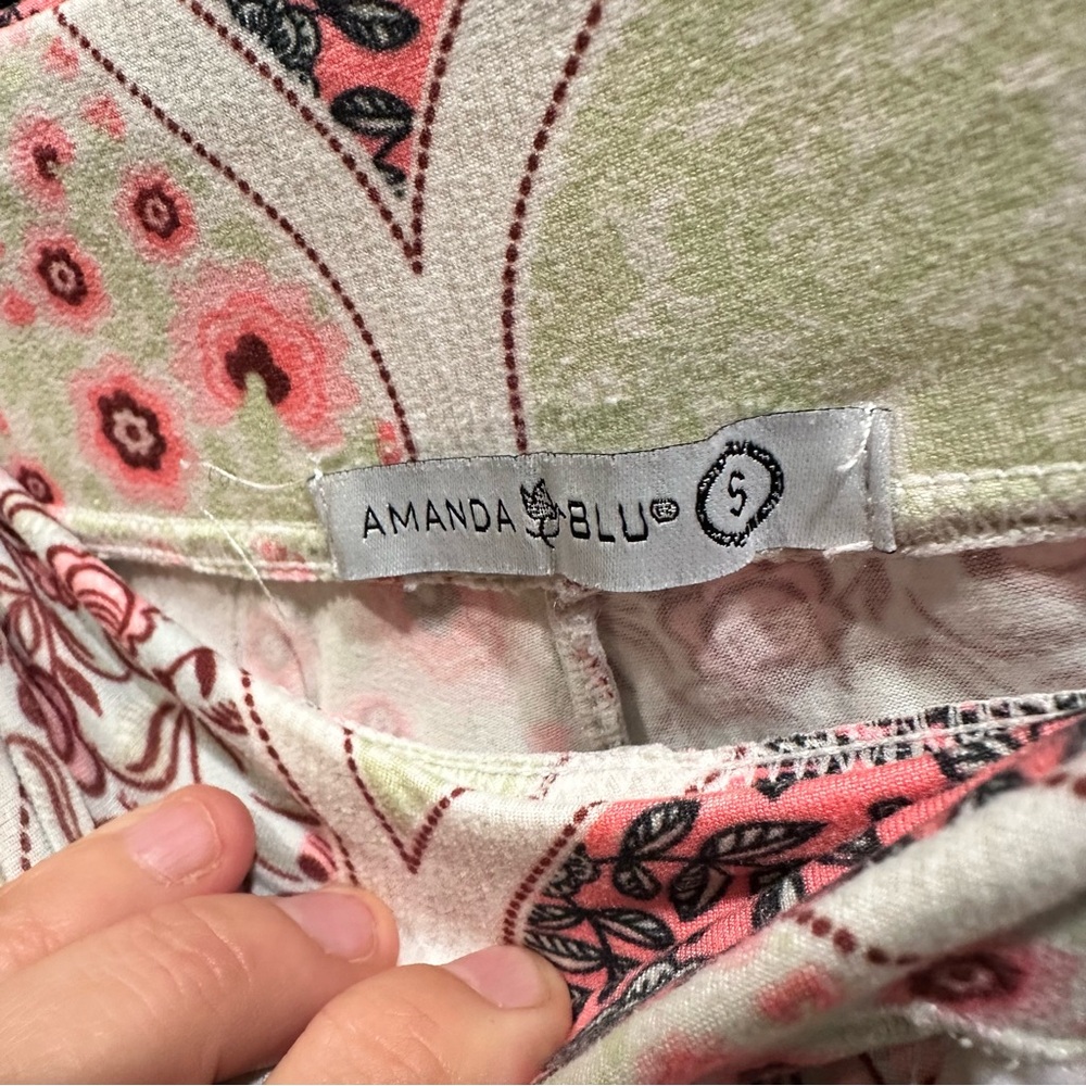 Amanda Blu Boho Patchwork Print Pants Size Small - image 8